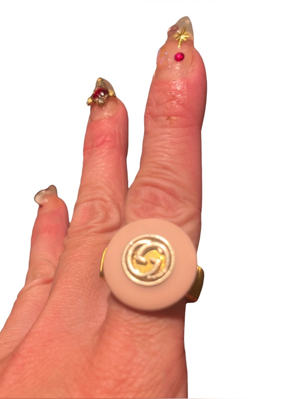 Upcycled Gucci GG  Button Cocktail Ring - Picture 4 of 4